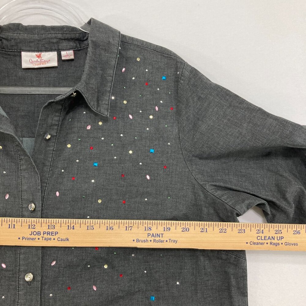 Quacker Factory Large Gray Embellished Long Sleev… - image 6